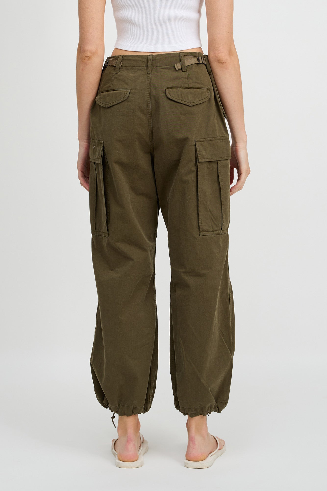 Cropped Cargo - Olive Green