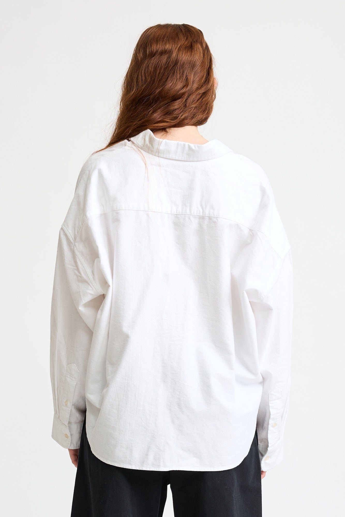 Cropped Button Front Shirt - White