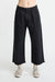 Cropped Double Pleat Wide Leg Chino - Black