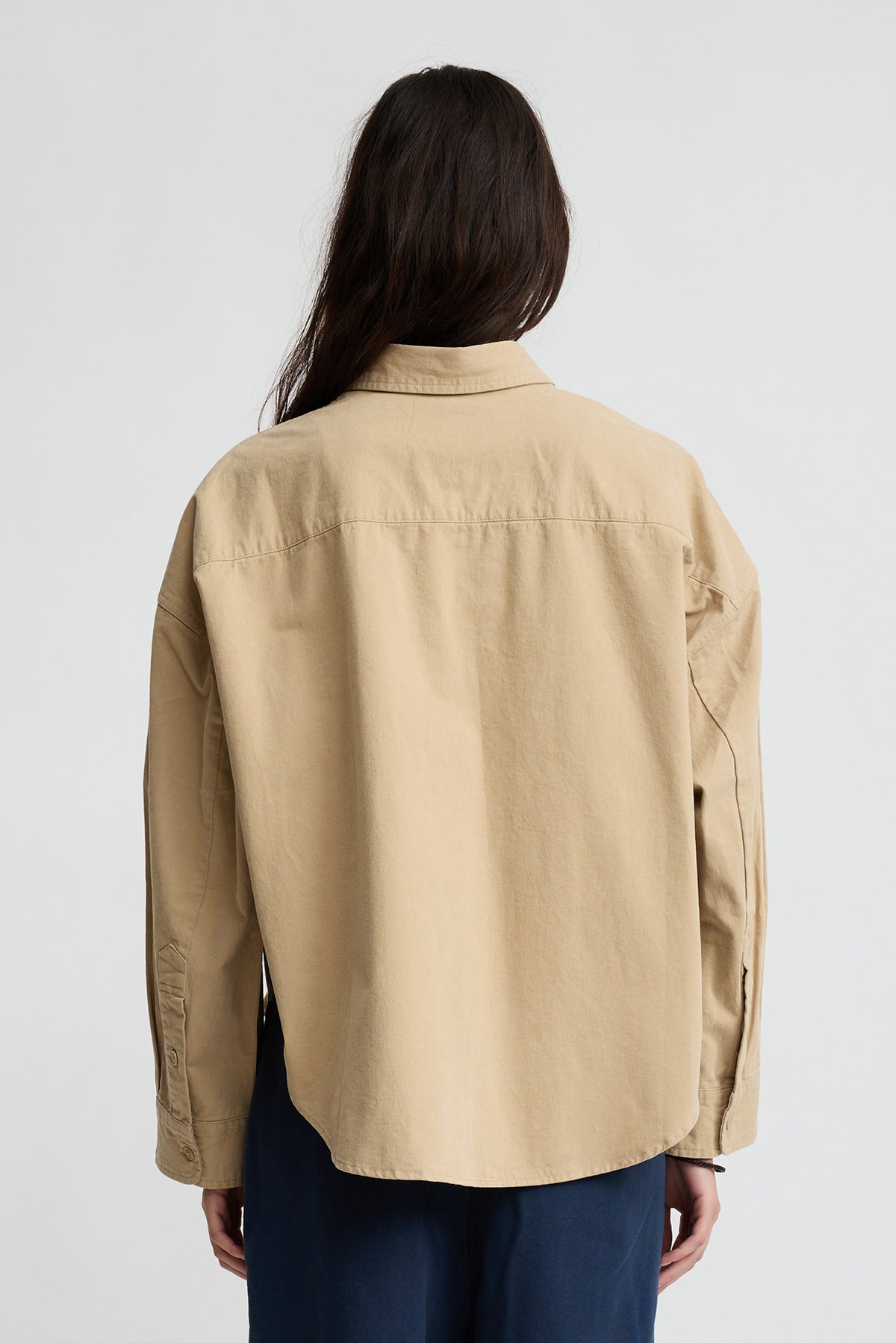 Cropped Utility Shirt - Light Khaki