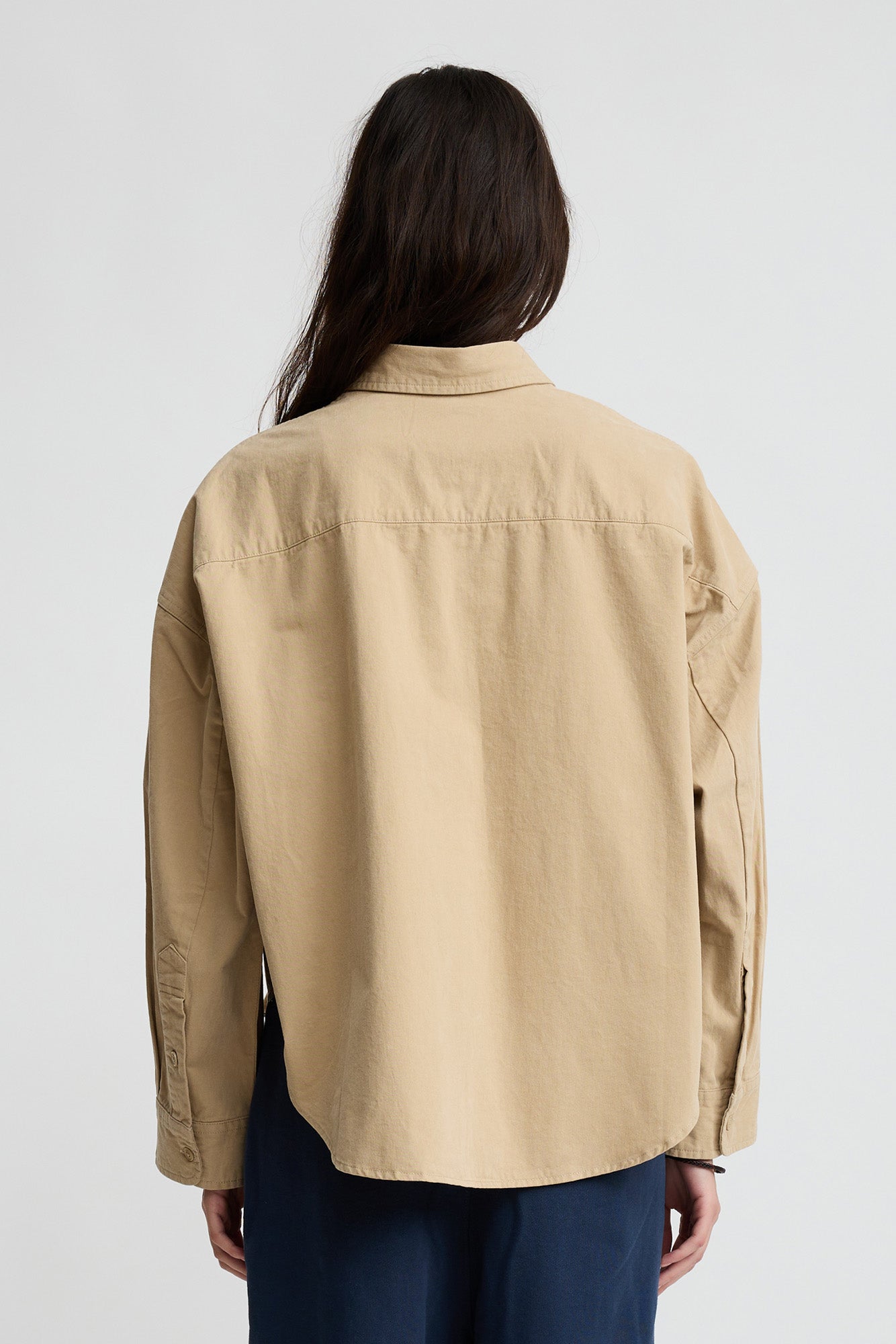Cropped Utility Shirt - Light Khaki
