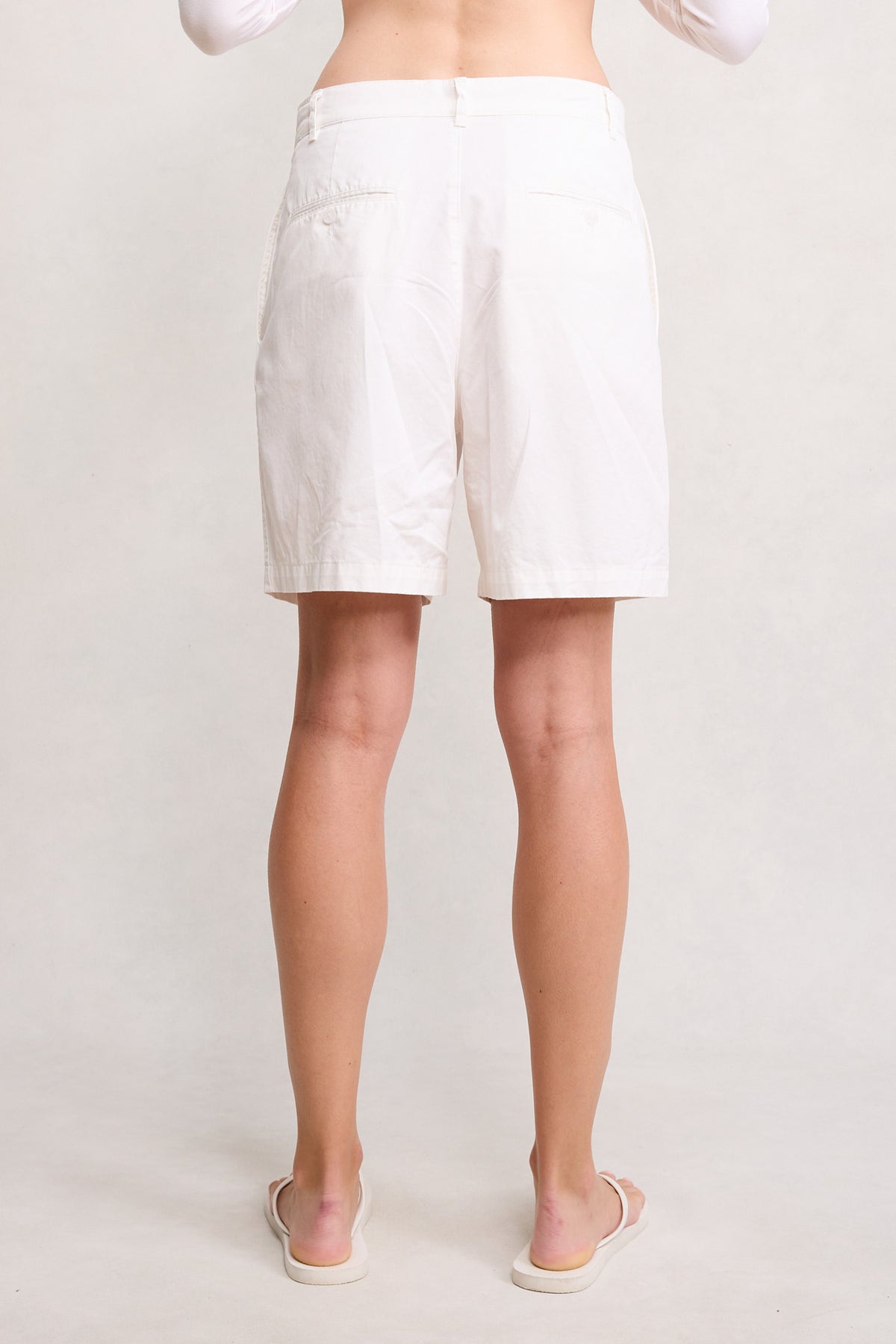 Double Pleat Shorts - White