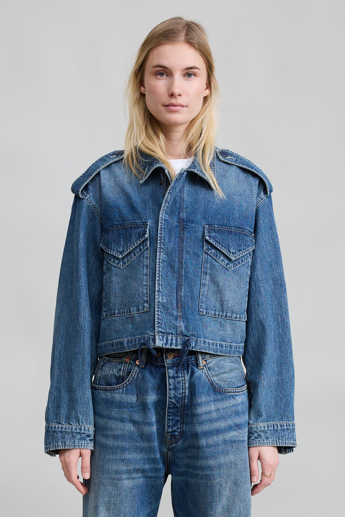 Cropped Utility Field Jacket - Shane Indigo