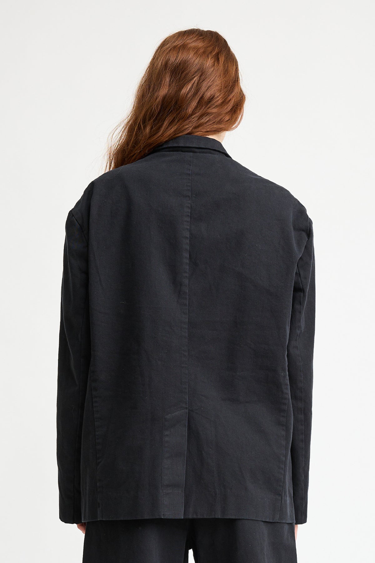 Deconstructed Double-Breated Peak Lapel Blazer - Black