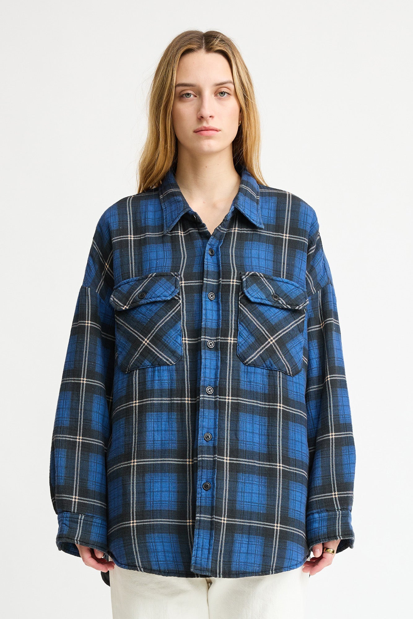 CPO Shirt Jacket - Printed Blue/Black Plaid