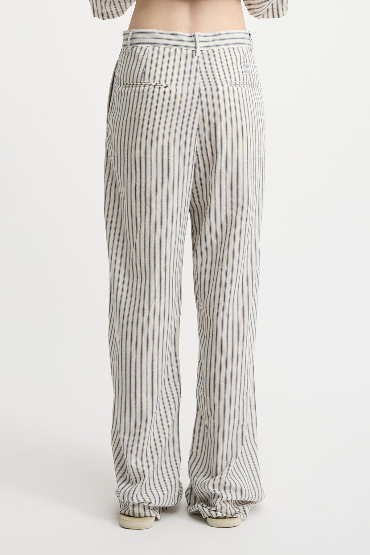 Blair Double Pleated Pant - Blue Ticking Stripe