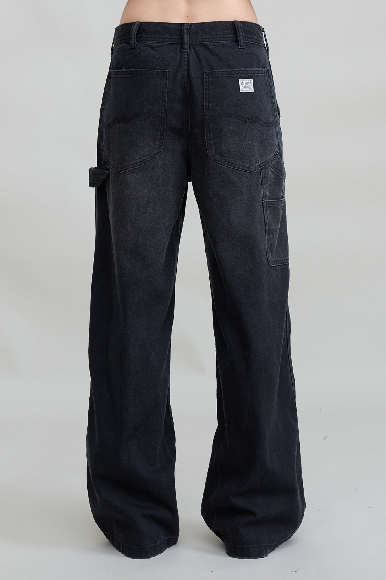 Teri Wide Leg Carpenter Pant - Worn Black Canvas