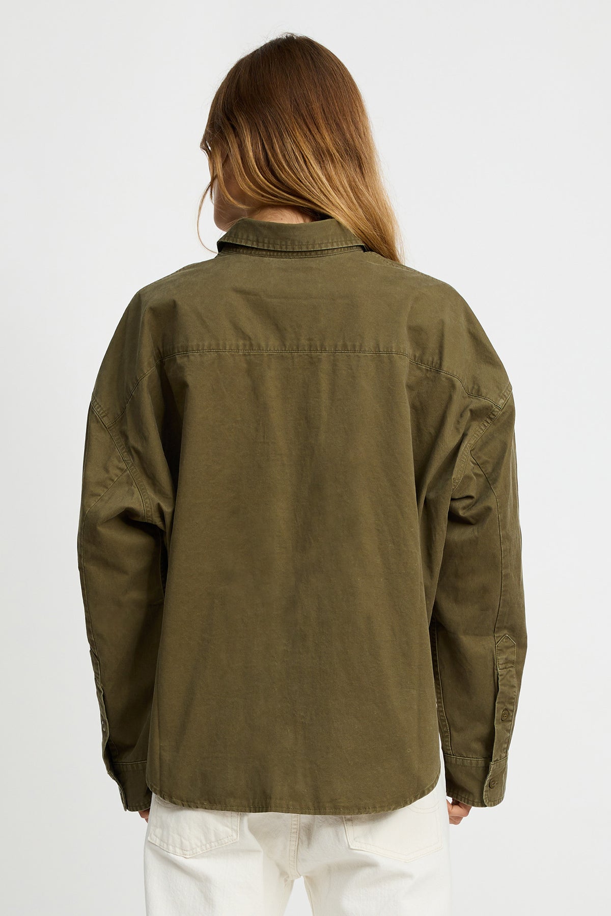 Cropped Utility Shirt - Olive Green