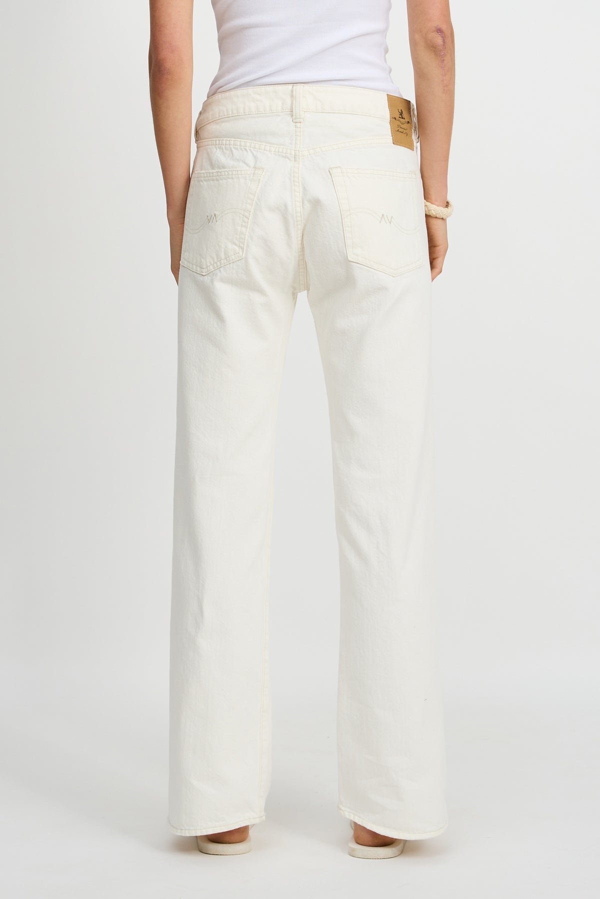 Jenna Cropped Flare Jean - Vintage Cream White