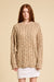 Oversized Cable Sweater - Tan Marled