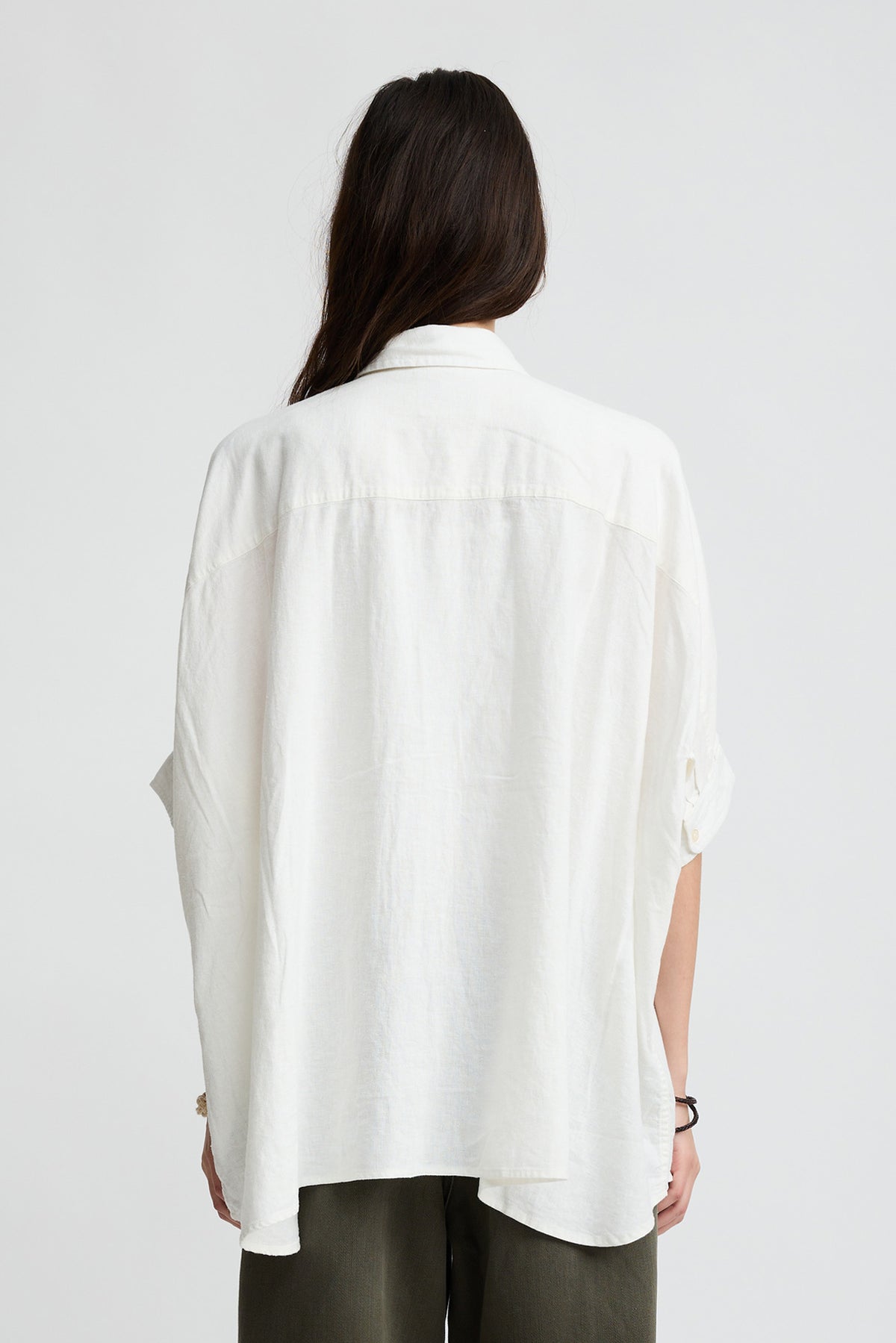 Boxy Cuffed Shirt - White