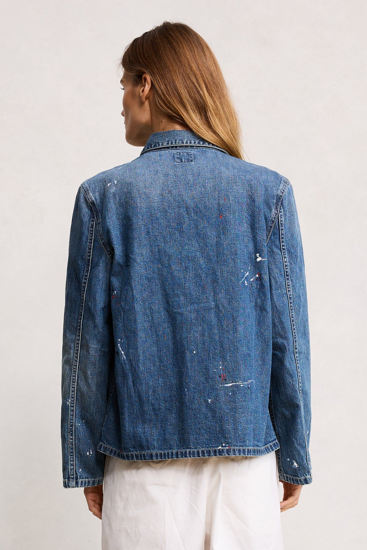 Grace Denim Work Jacket - Shane Indigo Paint Splatter