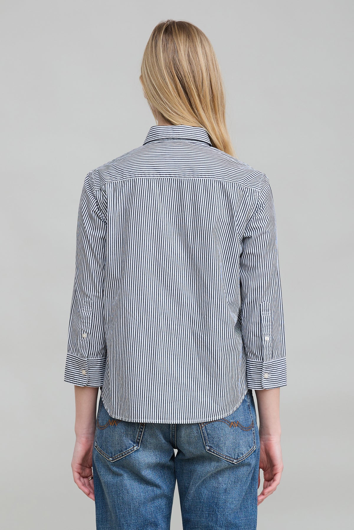 Adrienne Shrunken Shirt - Black Stripe
