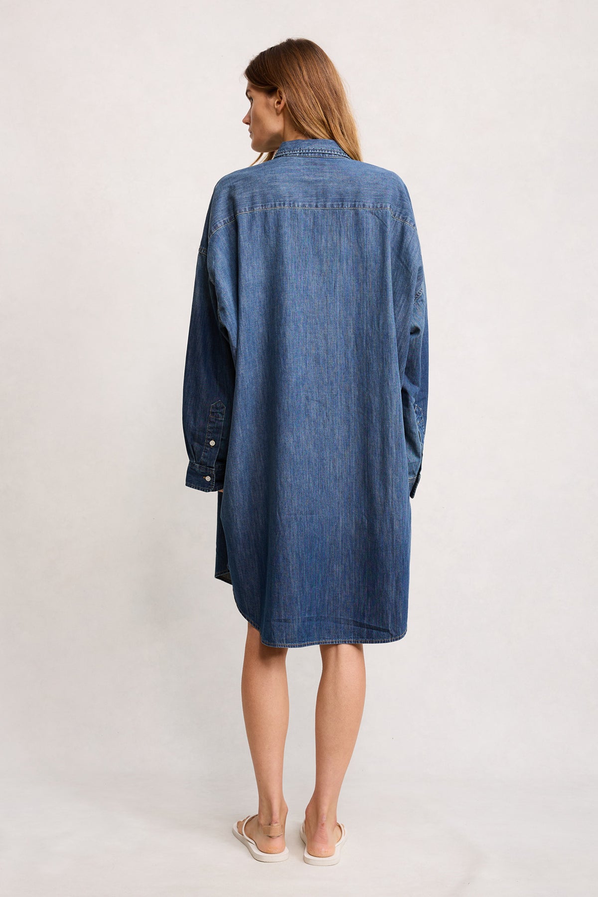 Oversized Cuffed Shirtdress - Seymour Indigo