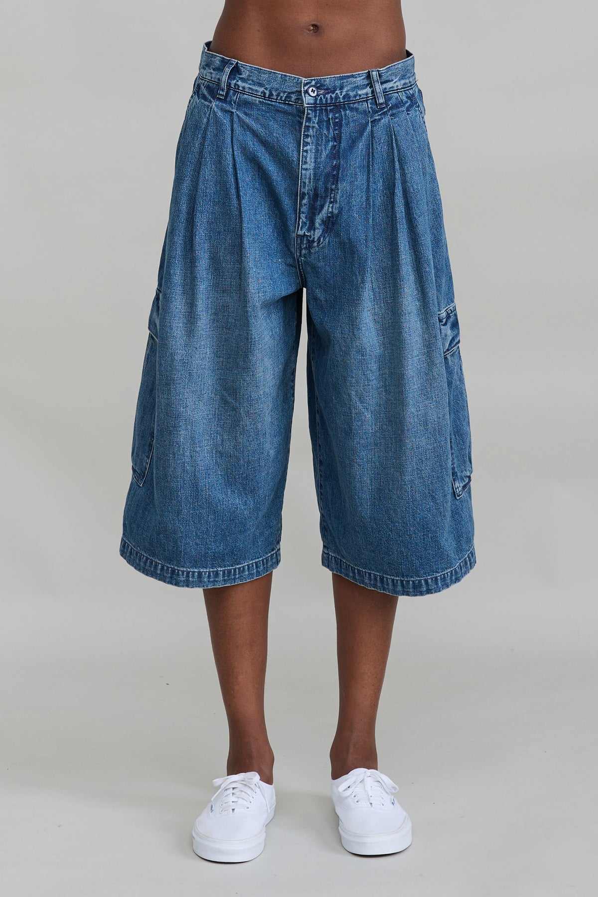 Ainsley Triple Pleat Cargo Short - Shane Indigo