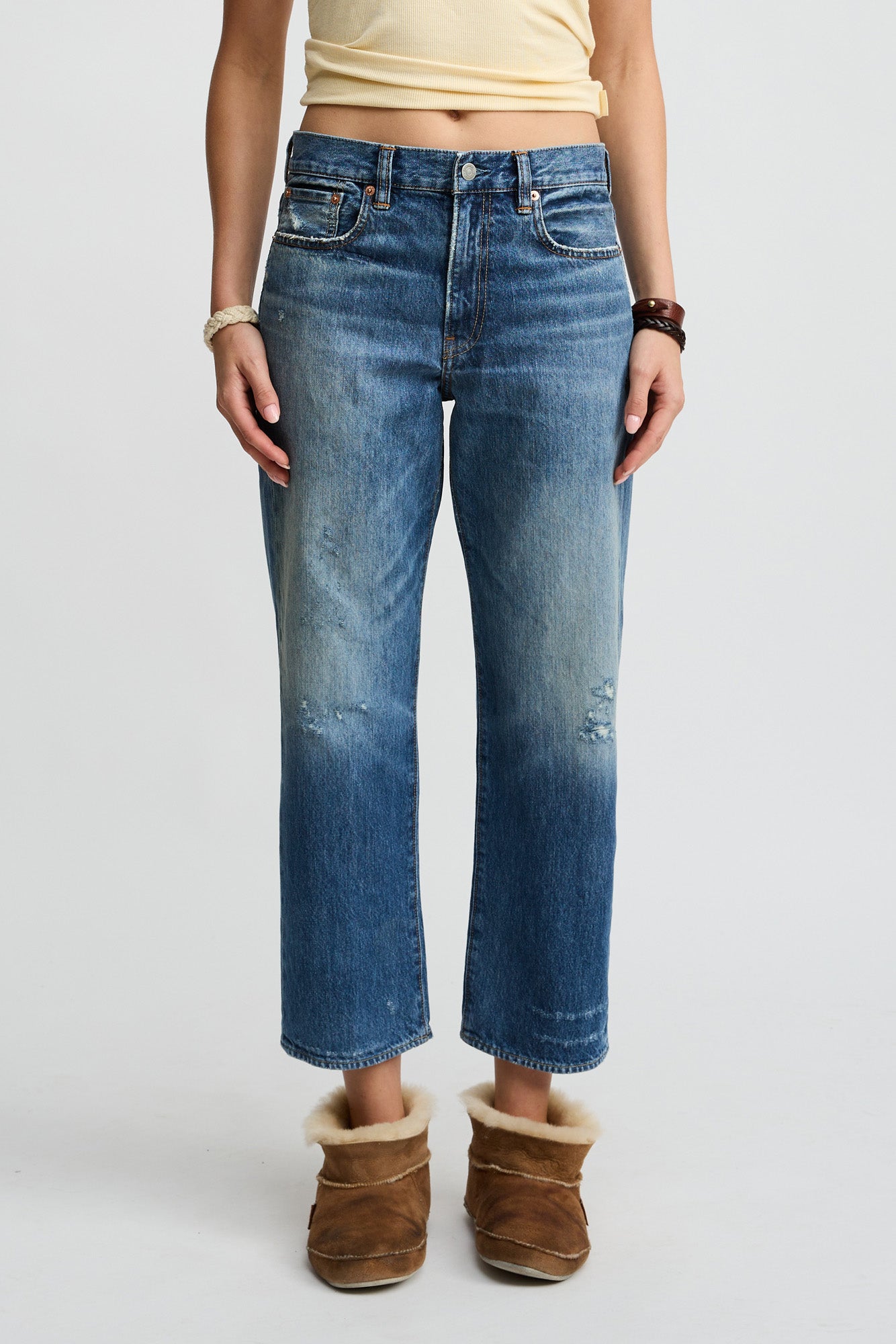 Lindsay Slim Boyfriend Jean - Fenmore Blue