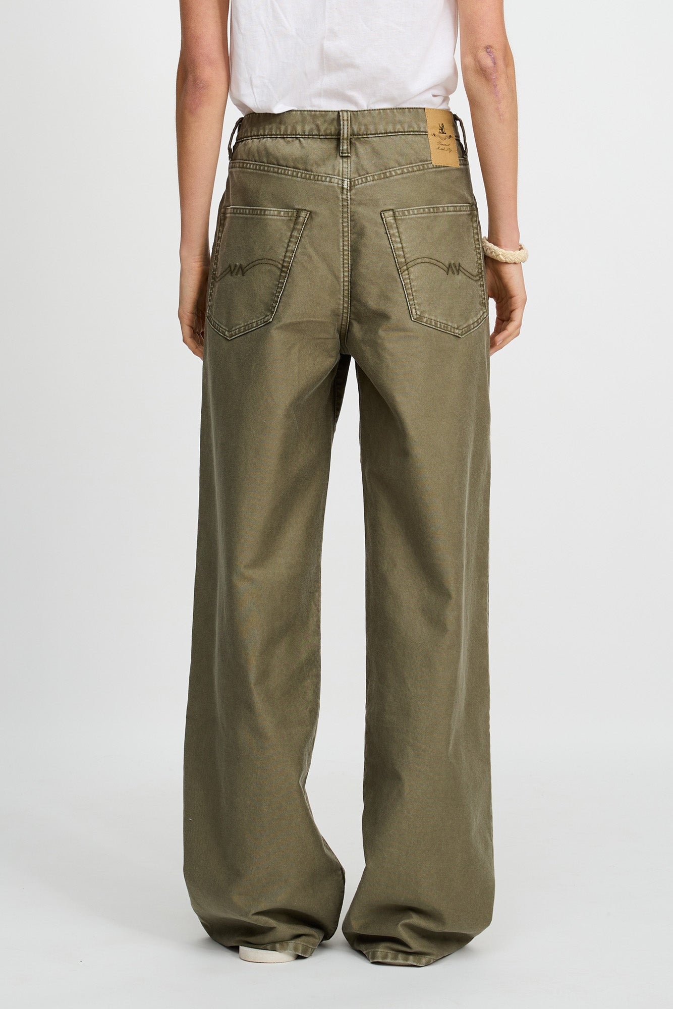 Teri Wide Leg Jean - Olive Green Bedford Cord