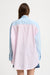 Button Front Shirt - Light Blue With Pink