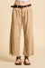 Cropped Double Pleat Wide Leg Chino - Light Khaki