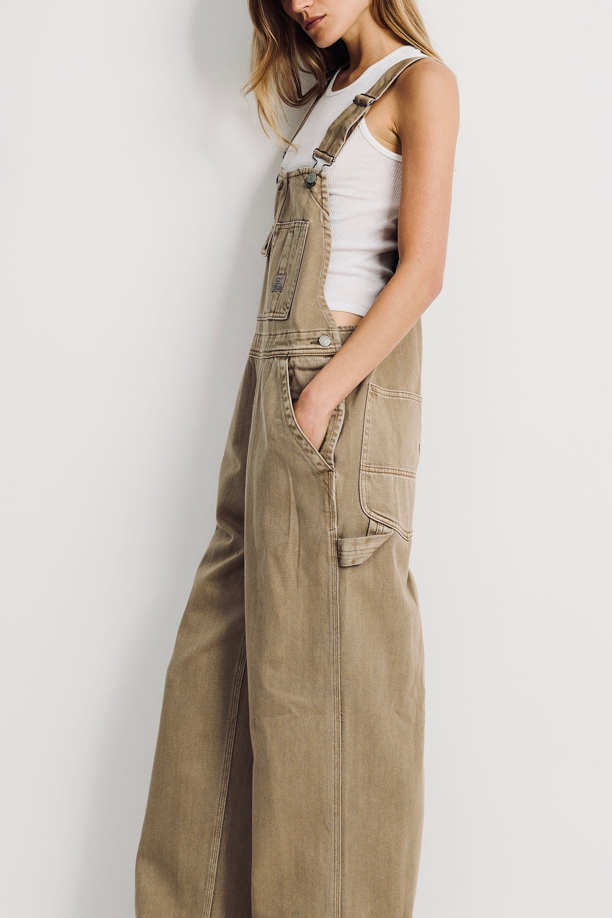 Slouch Bib Overall - Worn Khaki