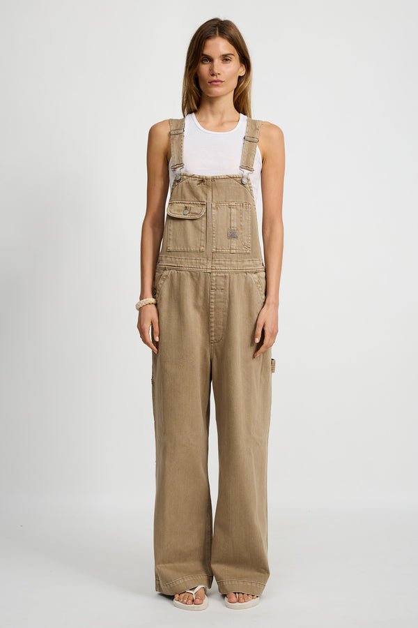 Slouch Bib Overall - Worn Khaki - denimist