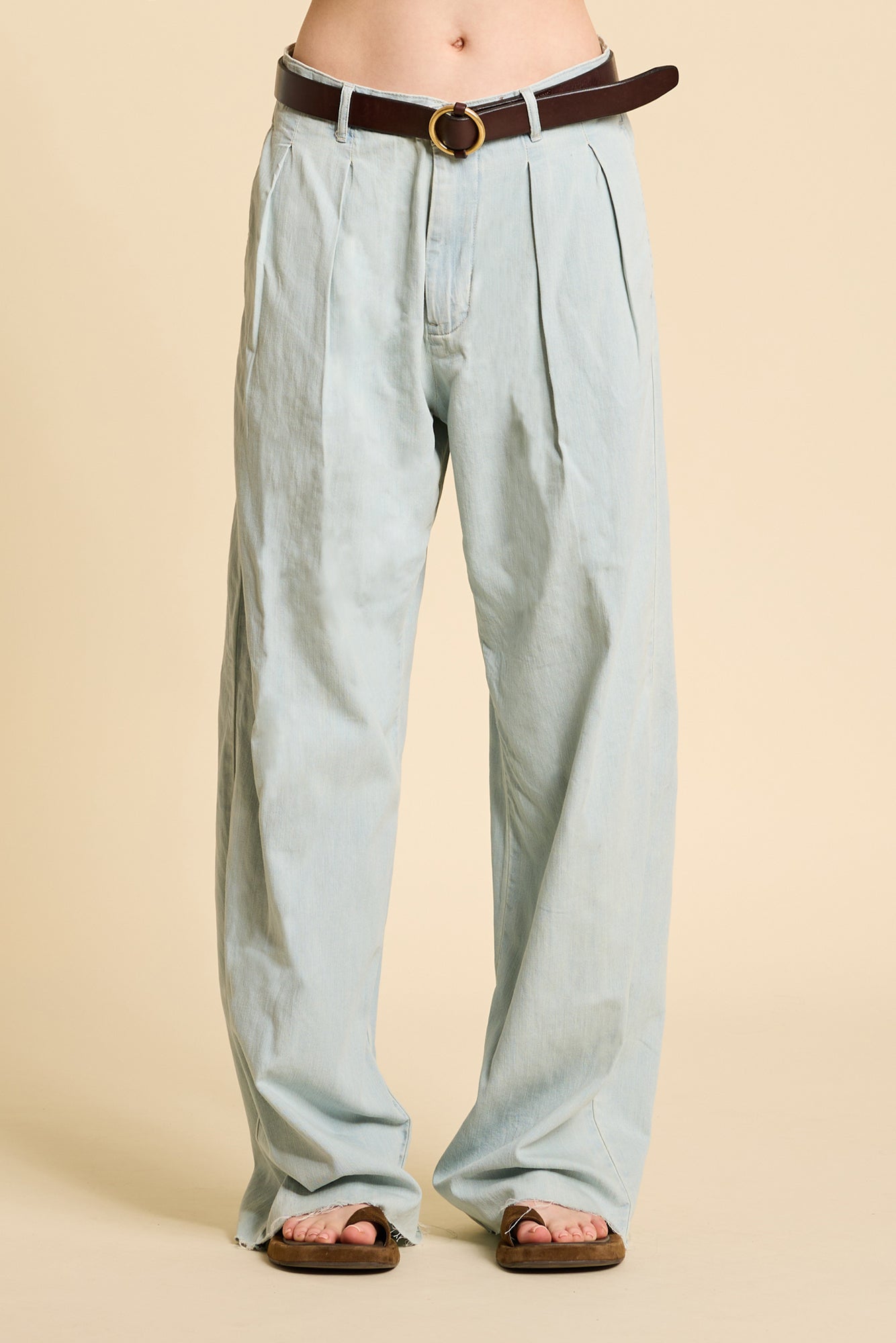 Blair Double Pleated Pant - Sun Faded Blue