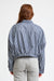 Long Sleeve Front Tie Shirt - Dark Navy Wide Stripe