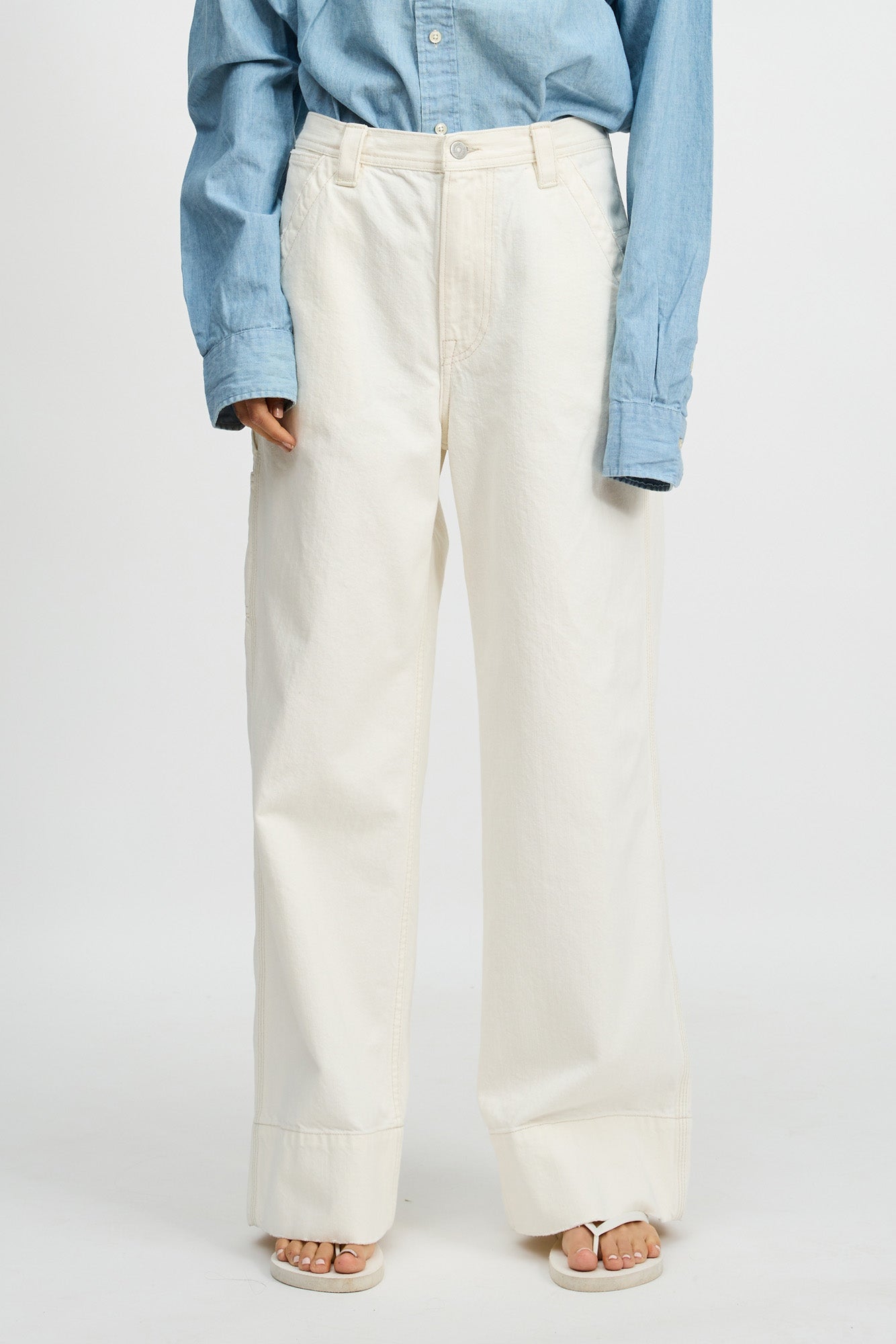 Payden Relaxed Carpenter Jean - Vintage Cream White - denimist