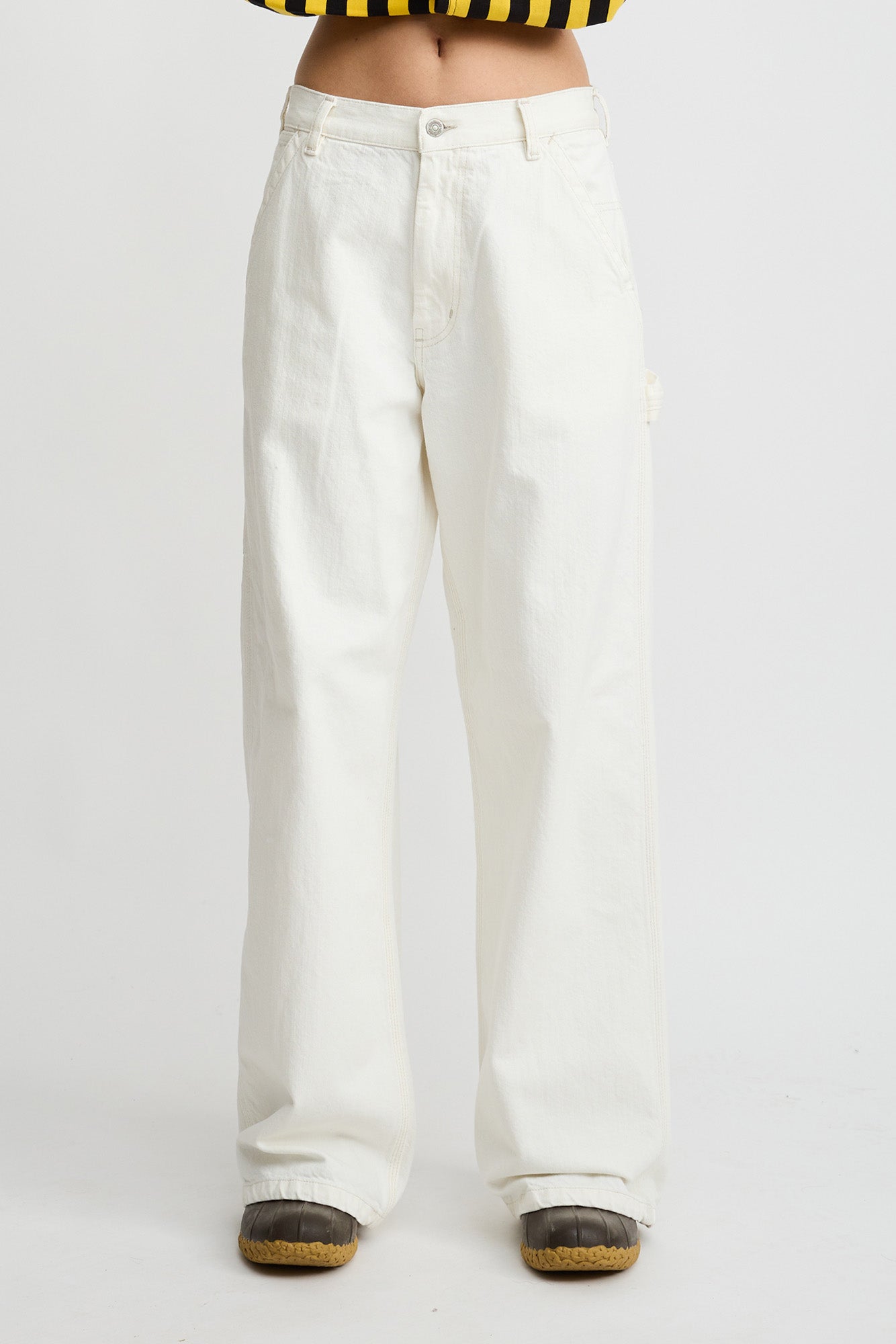 Teri Wide Leg Carpenter Pant - Vintage Cream - Denimist