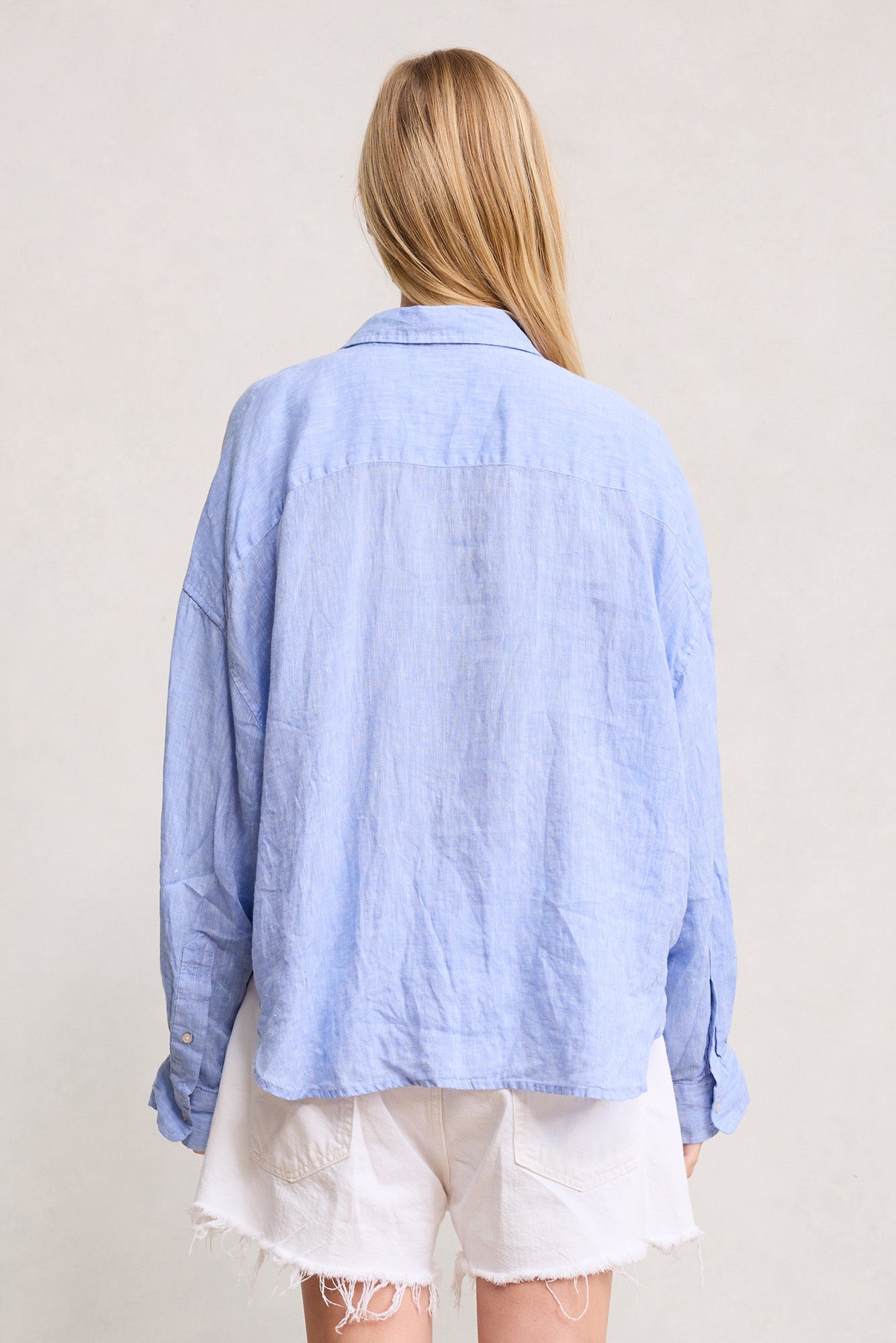 Cropped Shirt - Light Blue