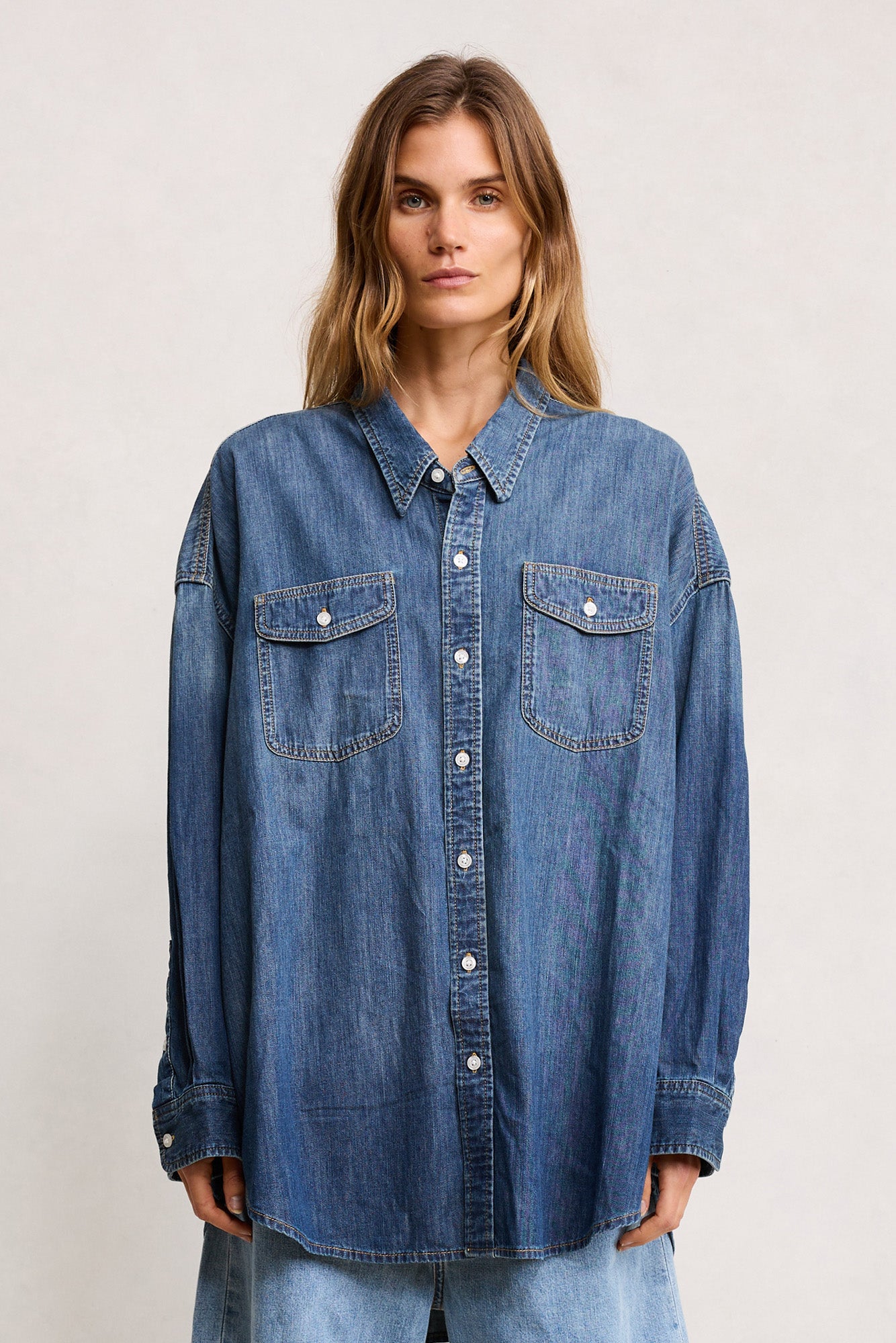 Button Front Workshirt - Seymour Indigo