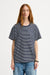 Relaxed Tee - Navy With Narrow White Stripe