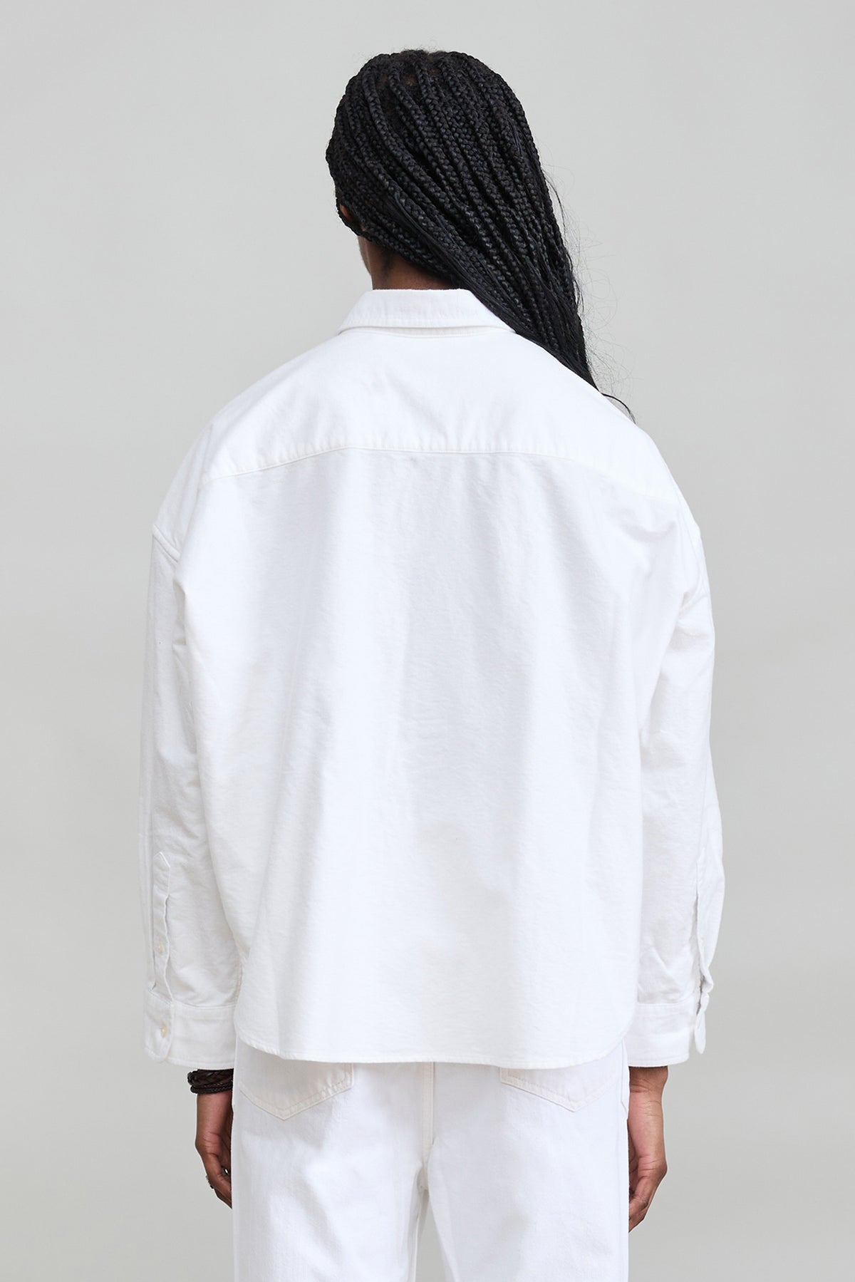 Bailey Cropped Shirt - Brushed Ecru White