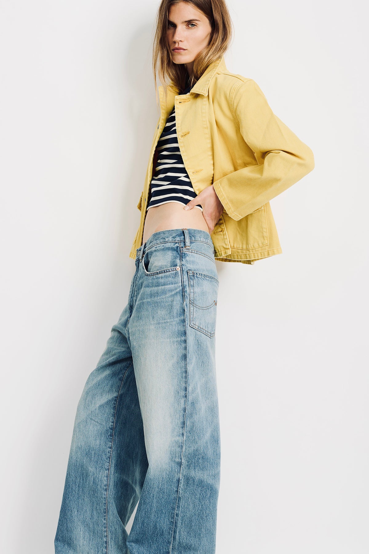 Grace Denim Work Jacket - Vibrant Yellow