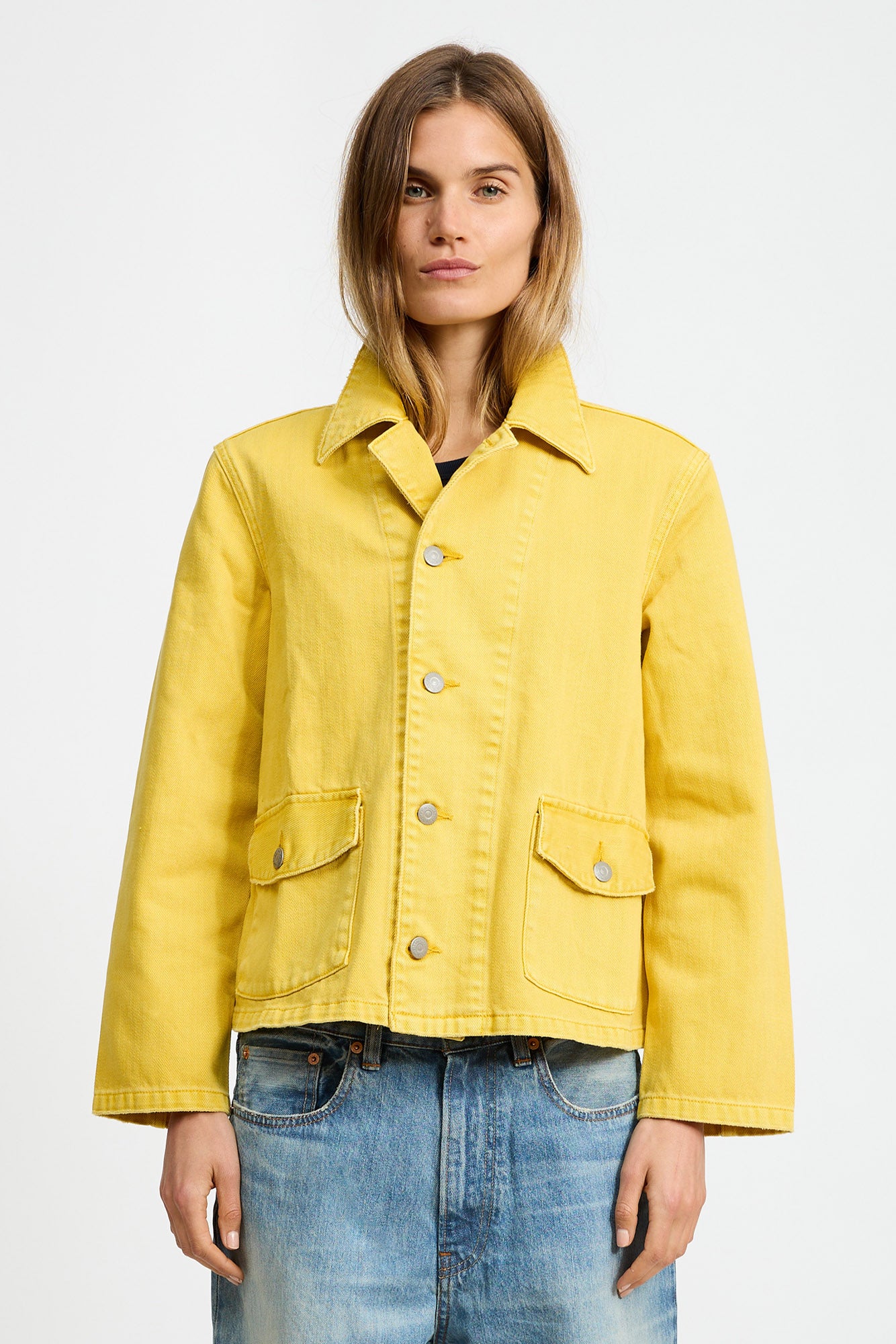 Grace Denim Work Jacket - Vibrant Yellow