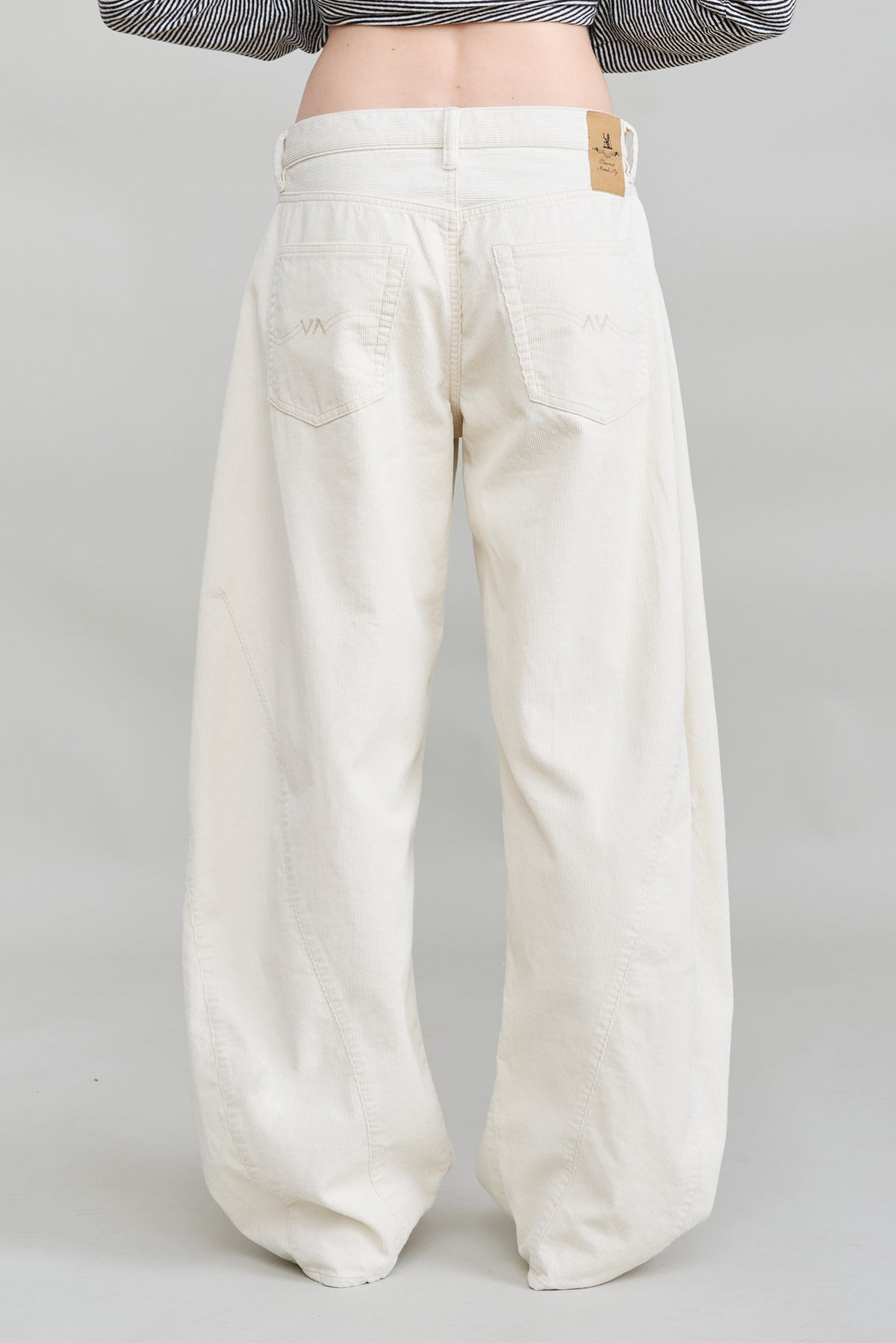 Remy Barrel Cord - Ecru White Pinwale Cord
