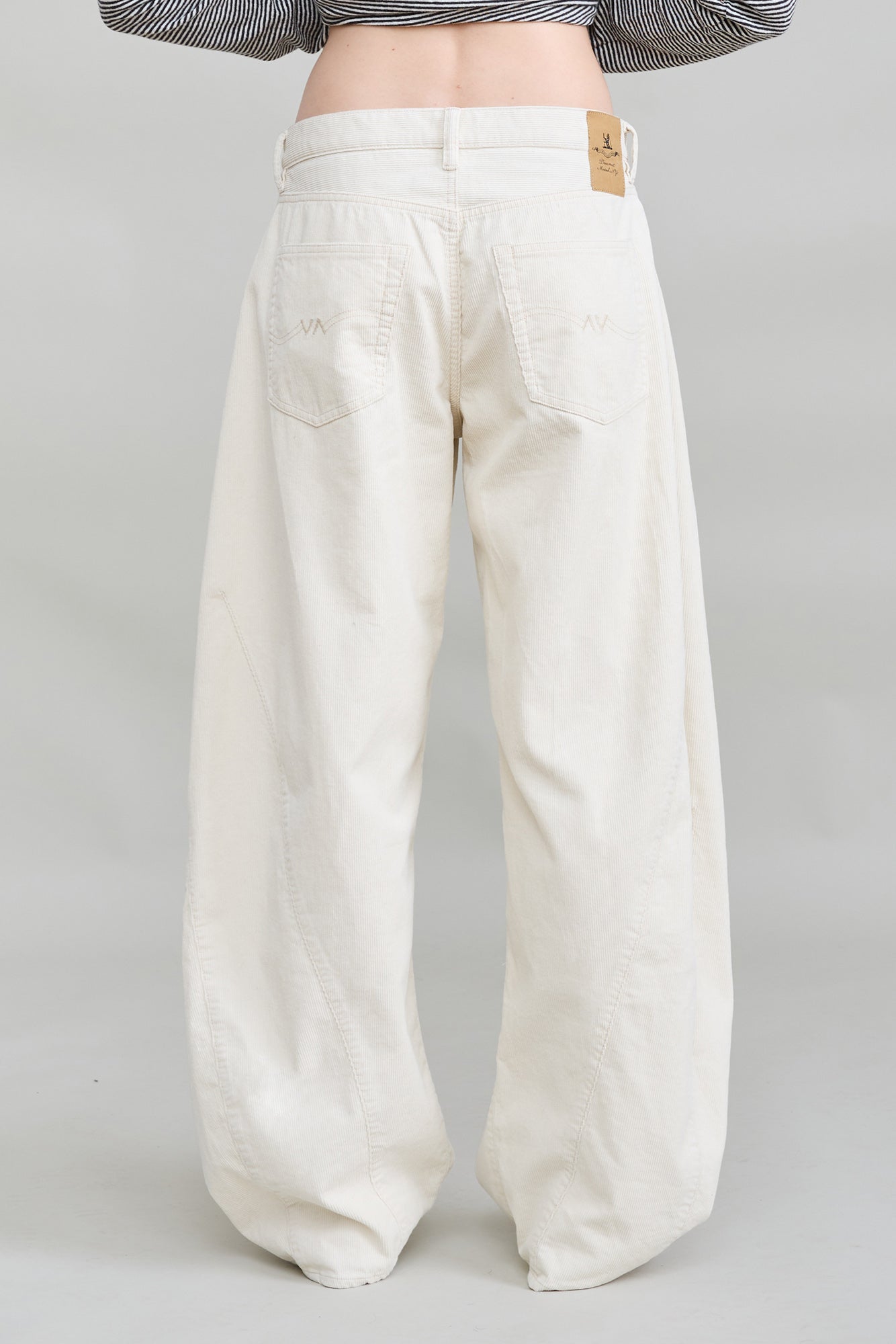 Remy Barrel Cord - Ecru White Pinwale Cord