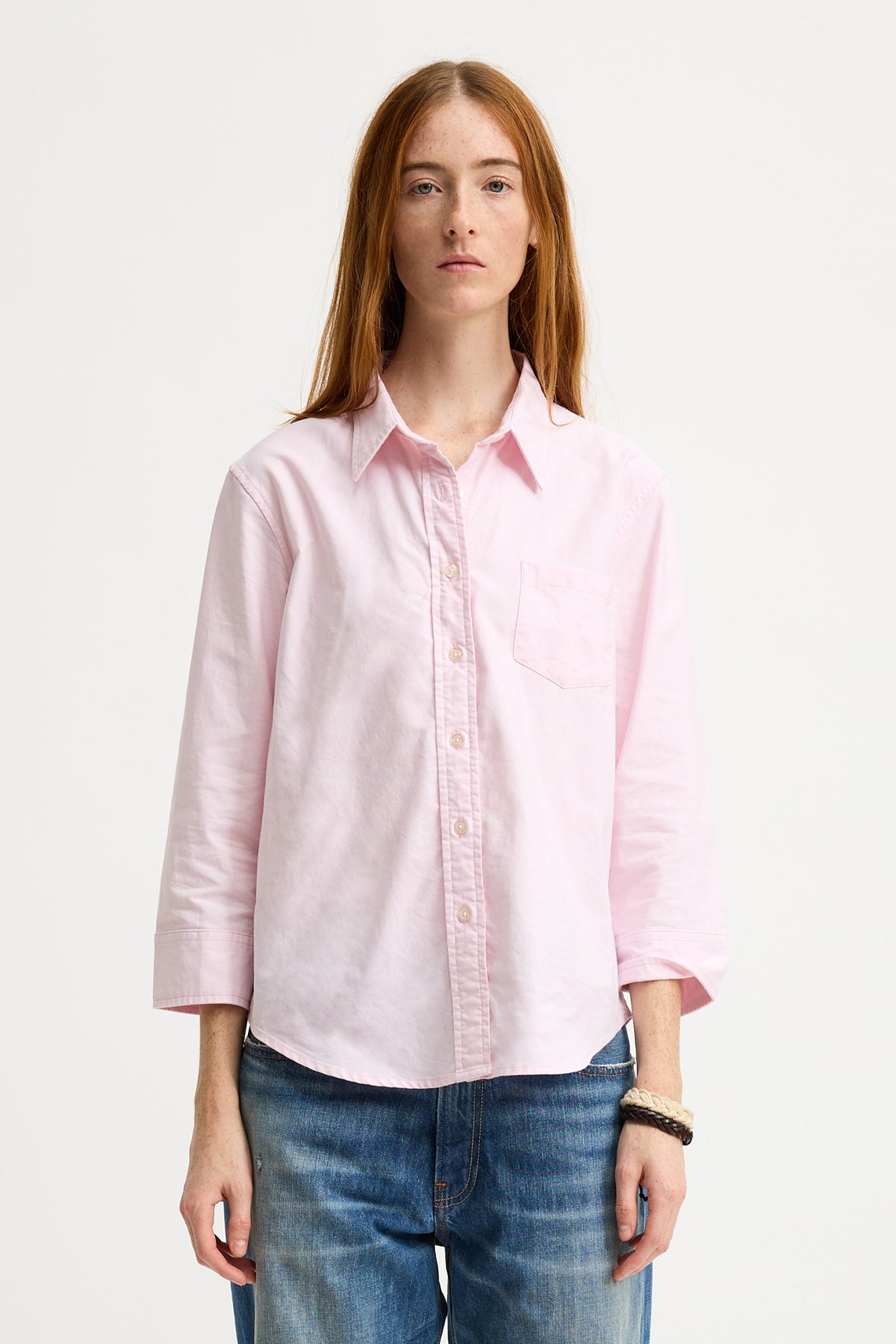 Adrienne Shrunken Shirt - Light Pink