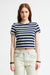 Striped Baby T - Light Heather Grey/Navy Wide Stripe