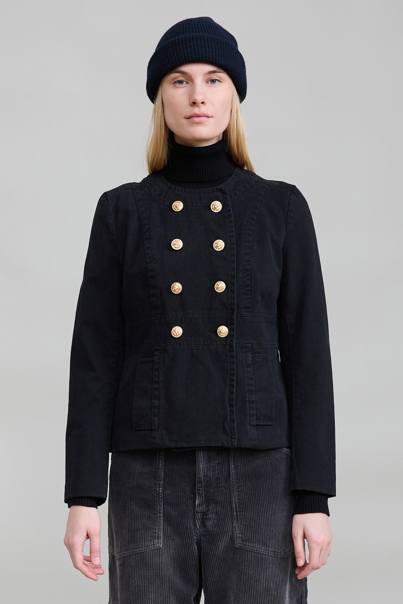 Shrunken Officer Jacket - Black