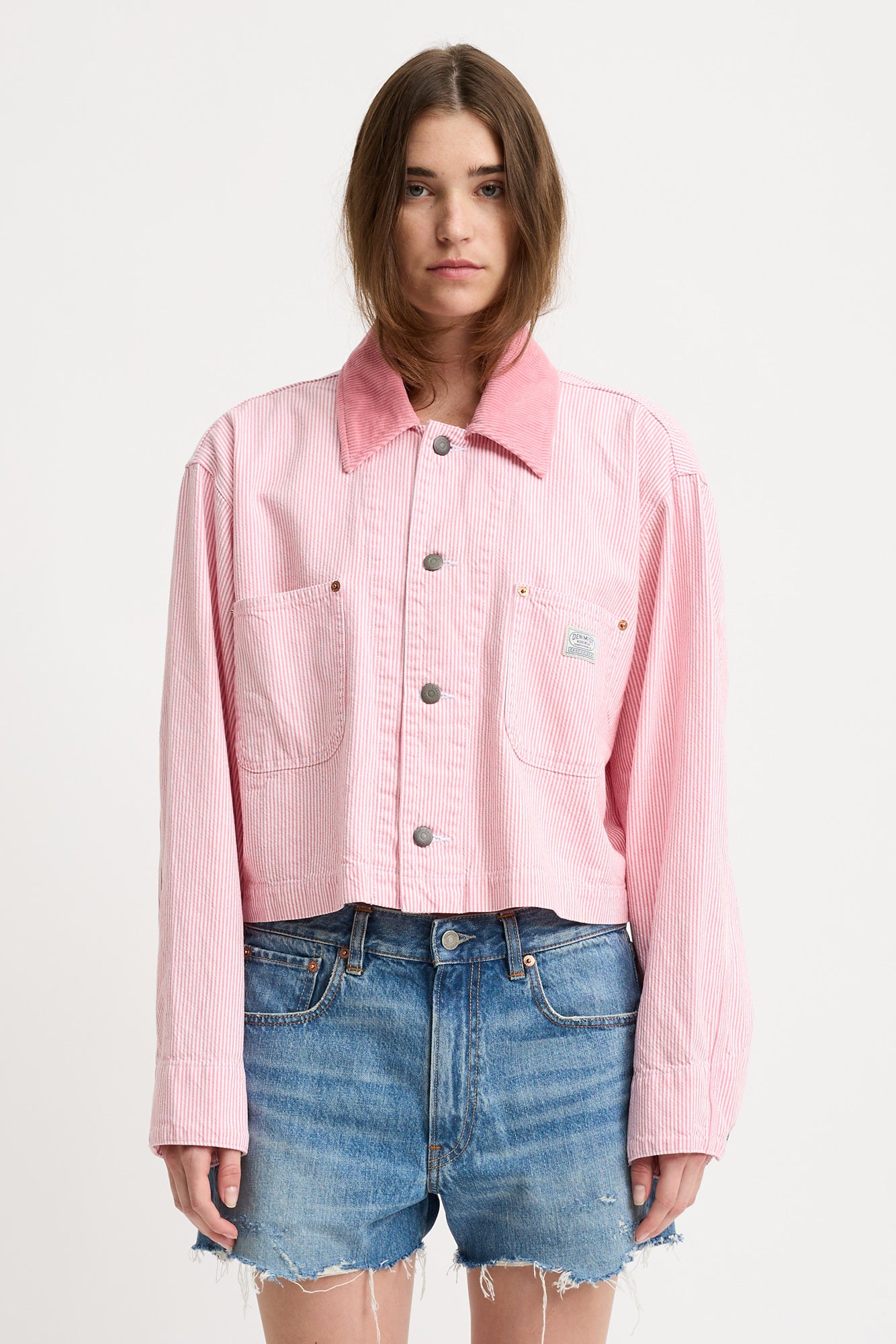 Cropped Chore Jacket - Railroad Vivid Pink