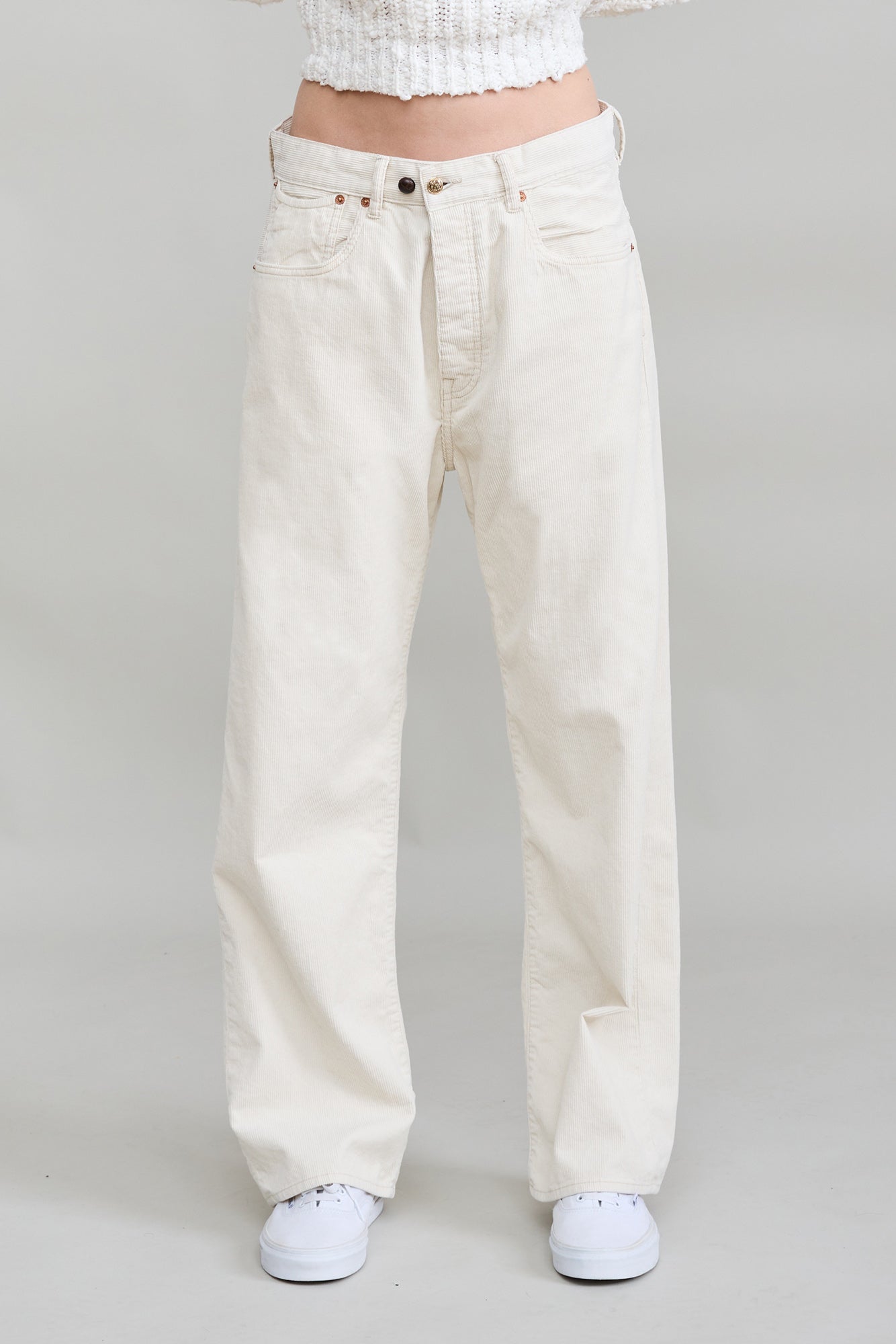 All Fit Jean - Ecru White Pinwale Cord