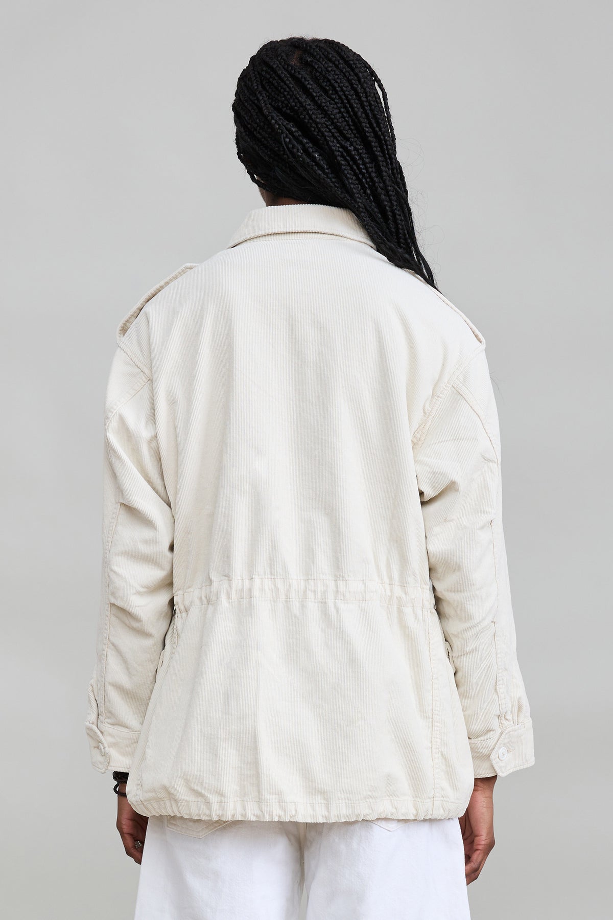 Utility Field Jacket - Ecru White Pinwale Cord