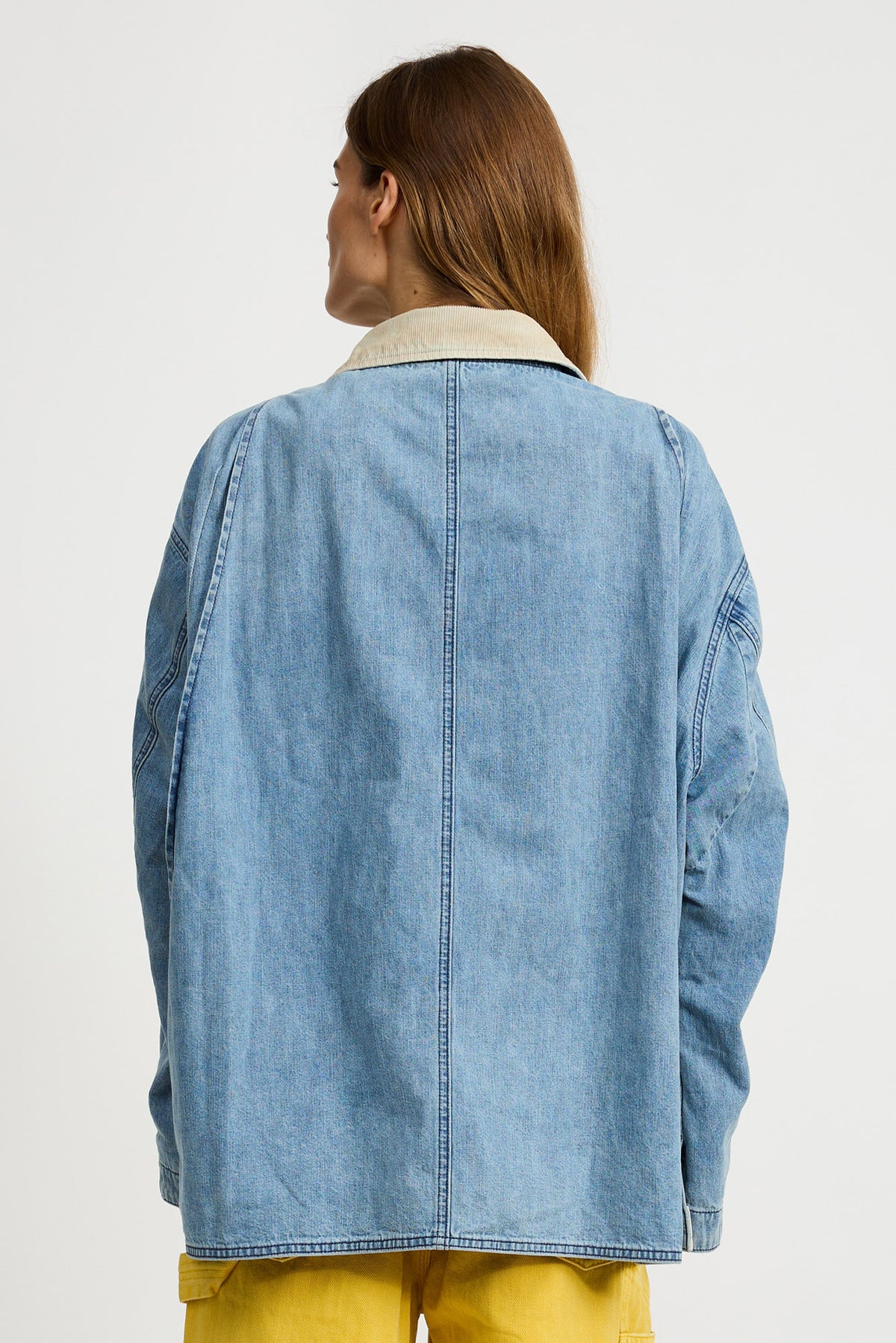 Oversized Hunting Denim Jacket - Stone Wash Blue