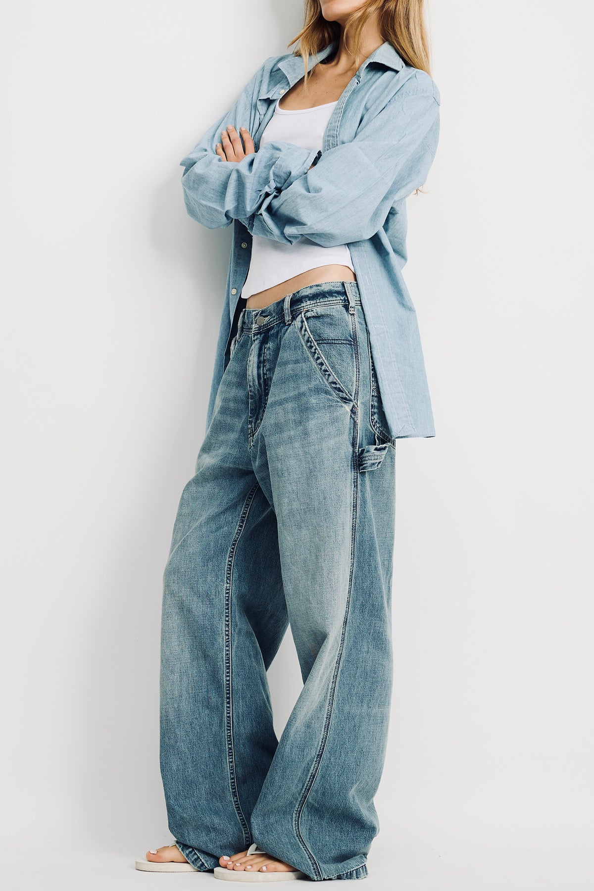 Teri Wide Leg Carpenter Pant - Holton Indigo