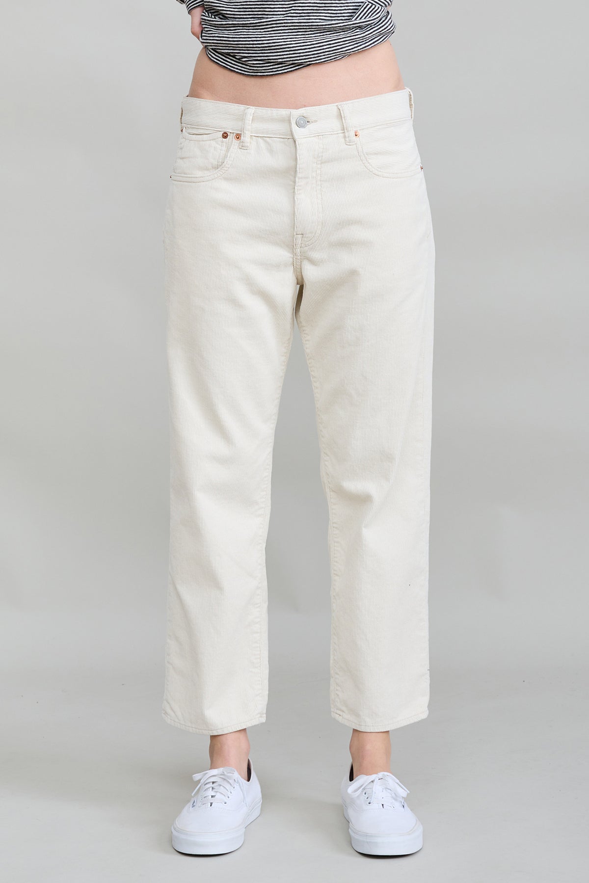 Lucy Boyfriend - Ecru White Pinwale Cord