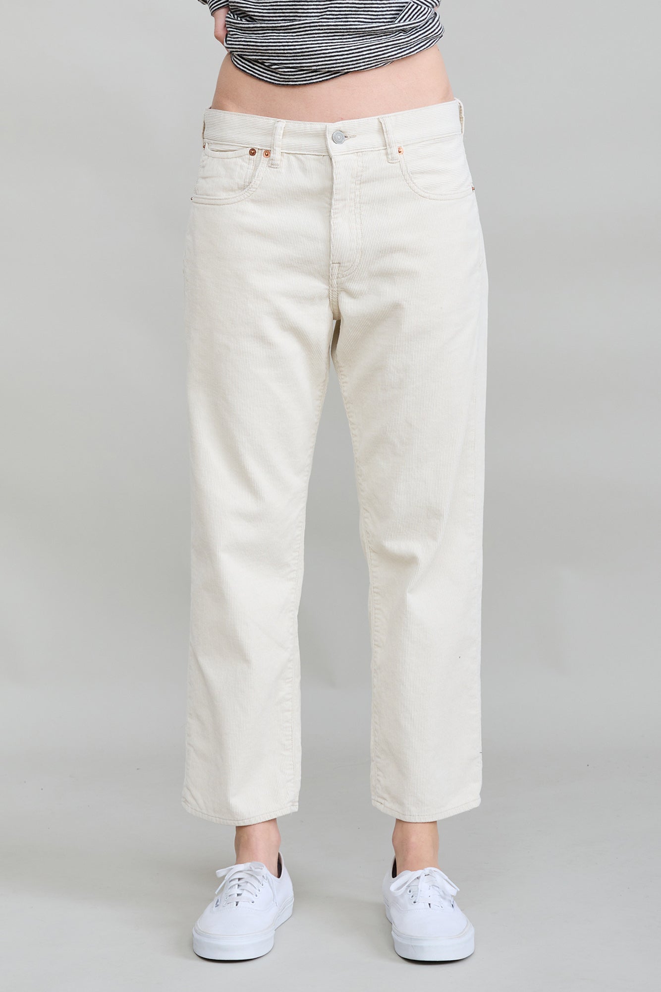 Lucy Boyfriend - Ecru White Pinwale Cord