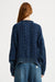 Oversized Aran Sweater W/Rolled Neck - Indigo