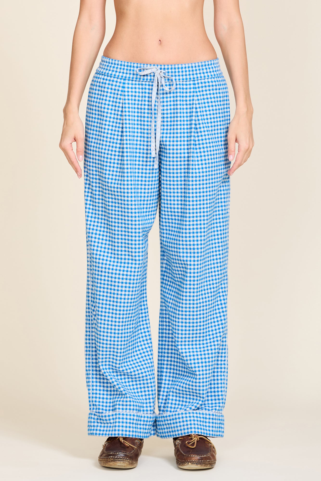 PJ Pant - Bright Blue Mini Gingham