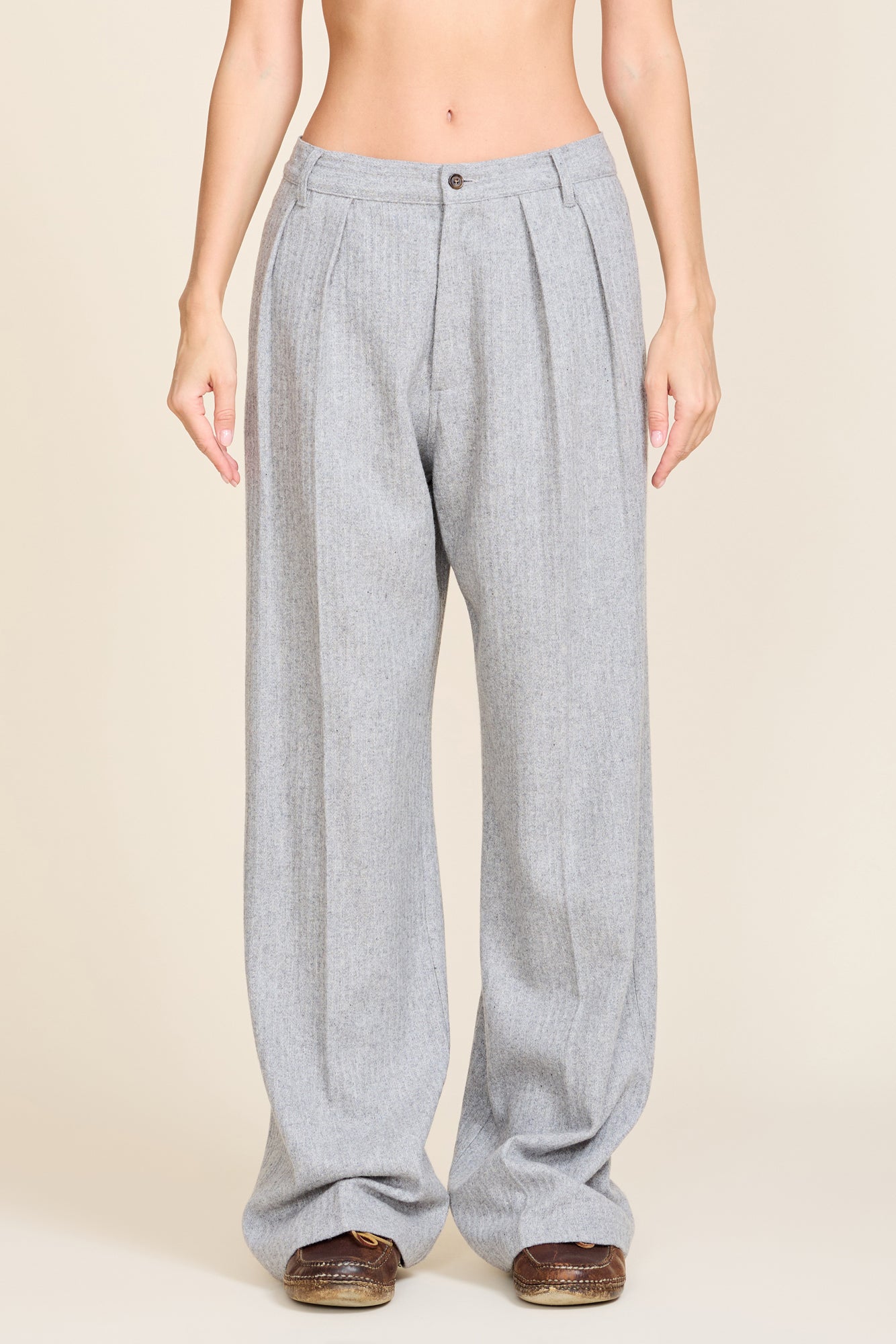 ASOS DESIGN high waist slim peg trouser in grey linen | ASOS